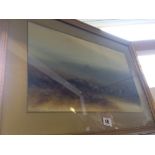 Frank Holme: Framed and glazed oil; Heathland.