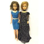 Two Tressy Dolls: one brunette in blue dress (G/VG),