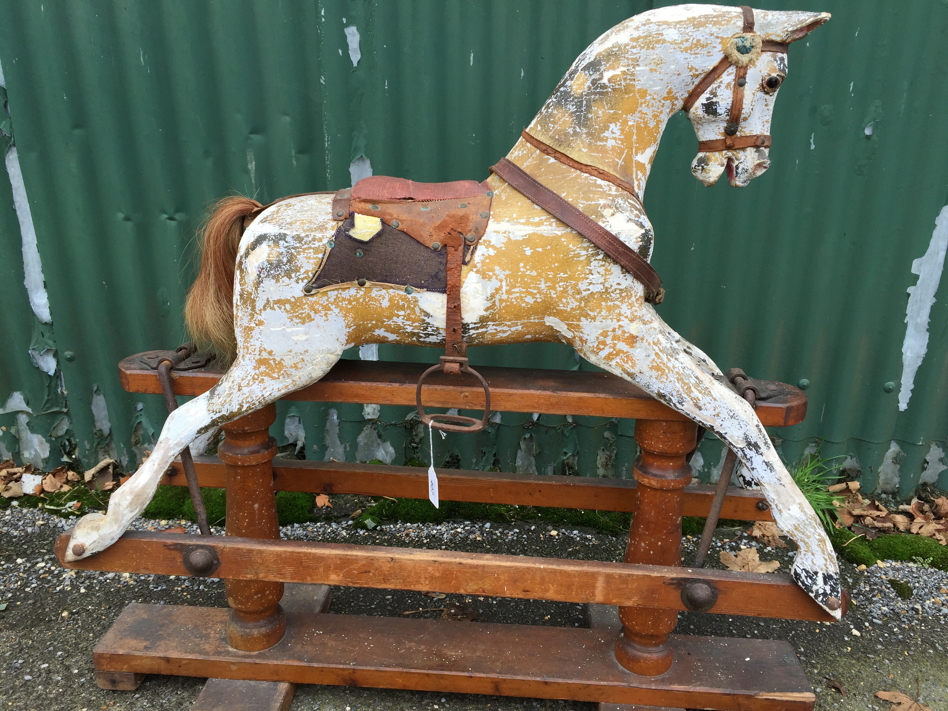 Early 20th Century G & J Lines (London) Rocking Horse ''Queenie'': dappled grey rocking horse with - Image 2 of 6