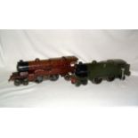 HORNBY 0 Gauge - 2 x Locomotives - a No 3 C/W 4-4-2 LMS Maroon 'Royal Scot' - a badly faded body