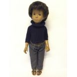 Sasha Gregor doll: vinyl with brunette hair, grey cord to legs and white cord to arms,