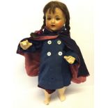 Armand Marseille (Germany) restored composition doll, with sleeping blue eyes,