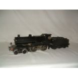 HORNBY 0 Gauge 3R No 2 20V 4-4-0 and Tender - this model has been repainted Black - both the