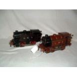 HORNBY 0 Gauge 2 x No 1 C/W LMS 0-4-0T's - LMS Black Lined Red no 7140 - Poor LMS Transfer to one