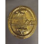 A brass plaque 'Union No. 1 Fire Insurance' by Vaughton Bros of Birmingham, 8¼'' long