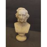 A Parian style bust of Felix Mendelssohn, 7'' high