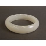 A Chinese white jade bangle,