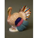 A Herend porcelain figure of a turkey,