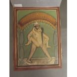 An early C20th Indian erotic miniature painting,