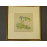 Jane Dowling, monogrammed oil on paper, surrealist tree study, New Grafton Gallery label verso,