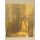 A C19th oil on canvas, inscribed verso 'The Merchant of Venice, Shylock & Jessica',