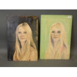 Sizer, 'Two Portraits I & II', pair of oils on board, signed and dated (19)72,