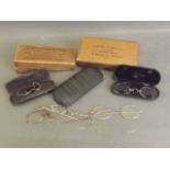 Five pairs of 9ct gold spectacles with cases and original boxes, 6'' long