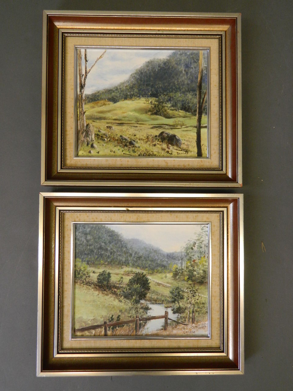Anne Lembke, 'Watagan 1 & 2', pair of Australian oils on artist's board, 12'' x 10''