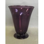 A mauve glass vase, possibly Whitefriars, 5'' high