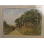 A watercolour painting, 'Scottish Homestead', signed Saunders, 13'' x 9½''