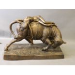 A large bronze figure after the antique 'Europa & The Bull', 35'' x 15'' x 22''