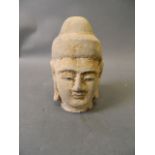A Gandhara terracotta bust with painted decoration, 7'' high
