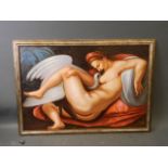 A large oil on canvas, Leda and the Swan, after the antique, 36'' x 24½''