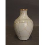 A small Chinese white ground crackle glazed vase, 4'' high