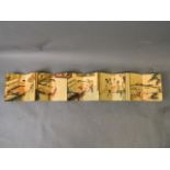 A Chinese concertina book of watercolours depicting erotic scenes, 4½'' x 7''