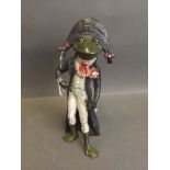 A cold painted bronze figure of a frog dressed as Napoleon Bonaparte, 7'' high