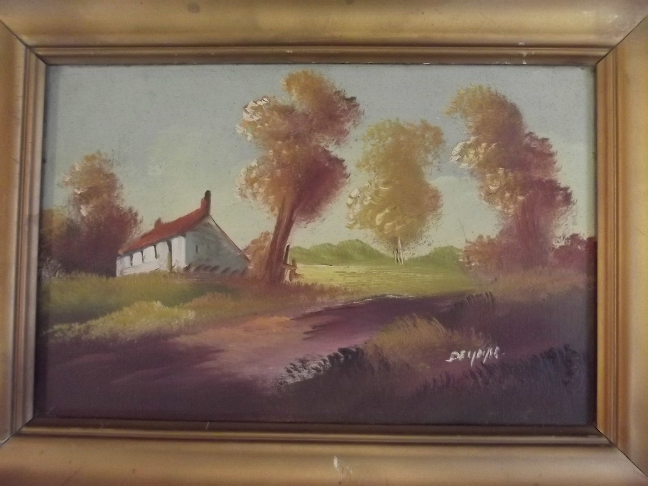 A pair of signed oils on canvas, Dutch landscapes, 11½'' x 7½'' - Image 2 of 3