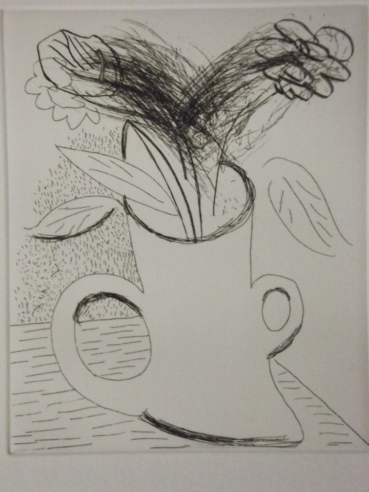 David Hockney, 'Flowers in a Double Handed Vase', etching, made for the Birgit Skiöld Memorial