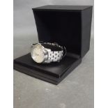 A gentleman's stainless steel Oris 25 Jewel Automatic wristwatch, boxed with product manual, watch