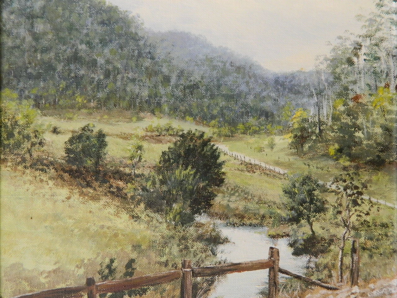 Anne Lembke, 'Watagan 1 & 2', pair of Australian oils on artist's board, 12'' x 10'' - Image 5 of 7