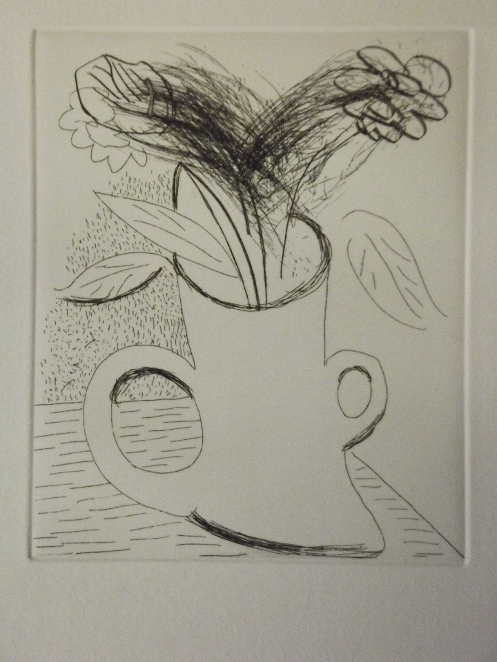 David Hockney, 'Flowers in a Double Handed Vase', etching, made for the Birgit Skiöld Memorial - Image 2 of 2