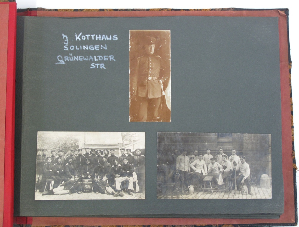 Imperial German Photograph Album consisting of snap shot and postcard photographs of troops in - Image 6 of 6
