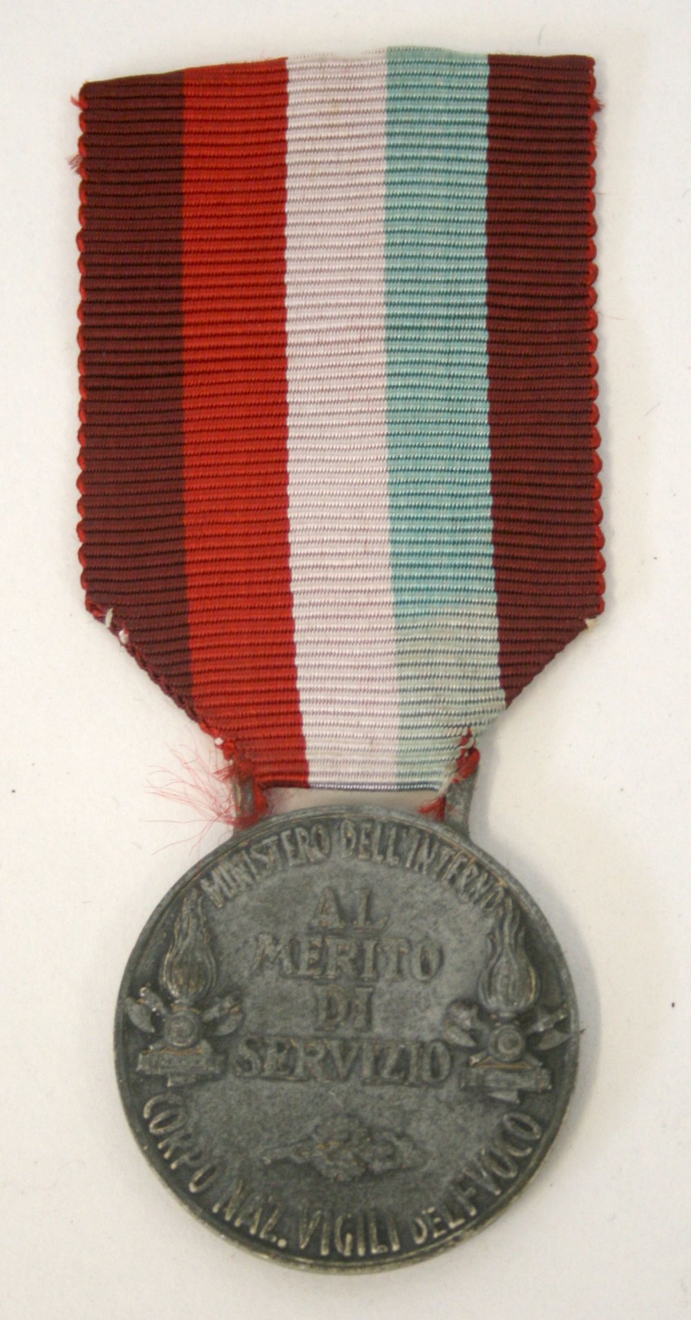 Italian National Fire Fighters Merit Medal silver grade, complete with the ribbon. - Image 2 of 2