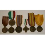 Collection of Italian Medals consisting of Spanish civil war service medal, 1870 march on Rome