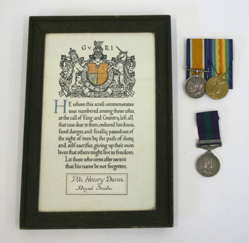 Medals Relating To The Dunn Family, consisting of British War & Victory medals awarded to “69162 PNR