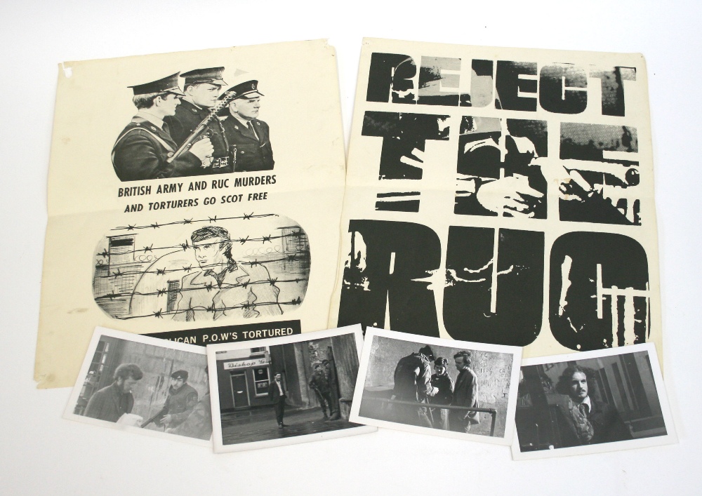 Circa 1970’s Northern Ireland Troubles Posters accompanied by a four glossy photographs taken during