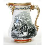 19th Century Allcock & Co “The Royal Patriotic Jug” with decorated scene from the battle field of