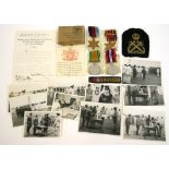 WW2 Royal Navy Medal Group with Images from Japanese Surrender on HMS Glory, the medals are housed