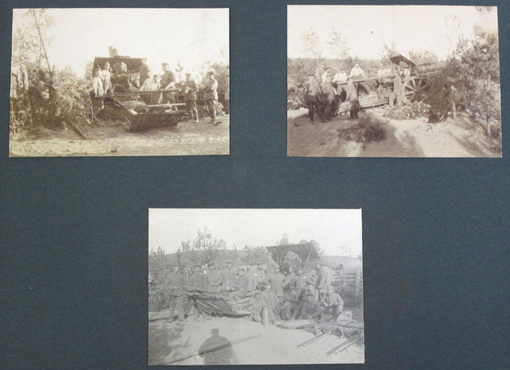 Imperial German Photograph Album consisting of snap shot and postcard photographs of troops in