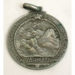 Italian 9th Army Service in Greece / Yugoslavia Medal in Silver, medal has the ribbon loop but no