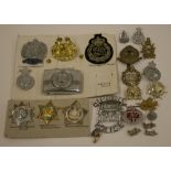 Selection of International Police Badges consisting of New Zealand Police belt buckle, Ceylon Police