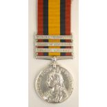 Queens South Africa Medal 2nd Royal Scots Fusiliers, medal is complete with three clasps Tugela