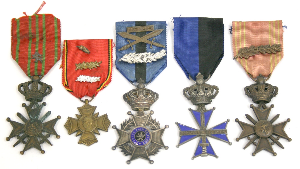 Selection of Belgium Medals consisting of Knight's Cross of the Order of Merit of the sword, Great