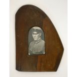 Propeller Tip Photograph Frame mounted with a cut down postcard photograph of German flying ace