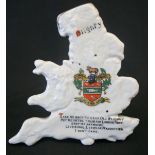 Crested China Map Of Blighty "Take me back to dear old blighty Put me on the train to London Town"