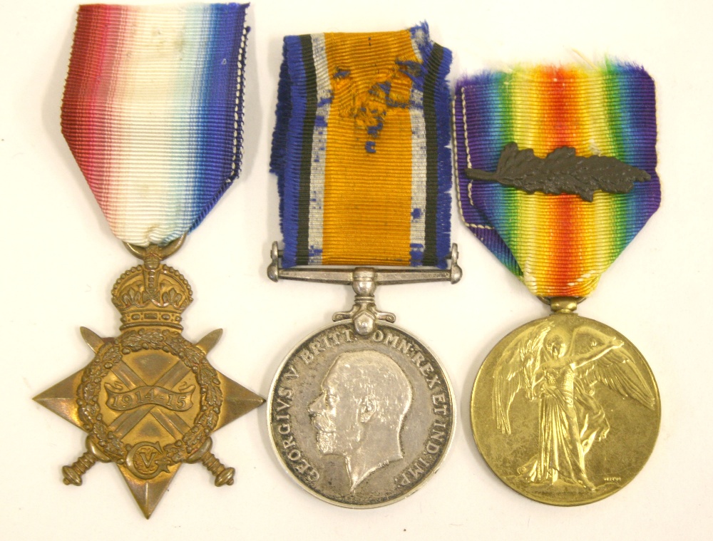 1914-15 Star Trio Officer 1st Battalion Hampshire Regiment late Army Service Corps, 1914-15 star