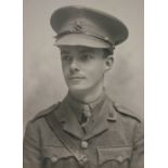 WW1 British North Staffordshire Regiment Officers Photograph being a large format black and white