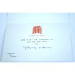 Field Marshall Bernard Montgomery Signed Christmas Card being a House of Lords card for Christmas