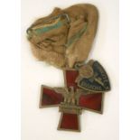 Italian Fascist Divisional Medal for 3rd Grenadier division with red enamel cross having brass eagle