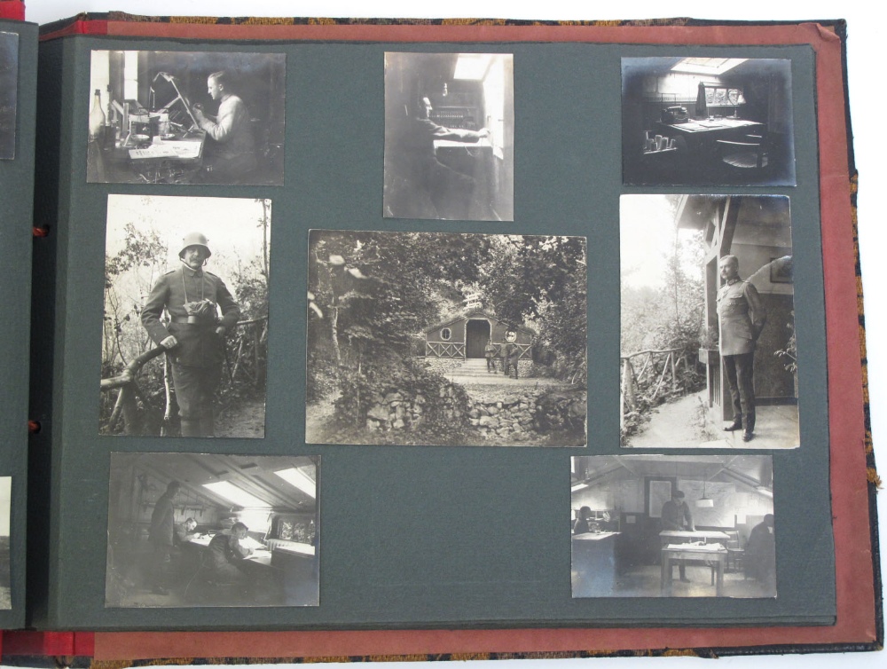 Imperial German Photograph Album consisting of snap shot and postcard photographs of troops in - Image 5 of 6